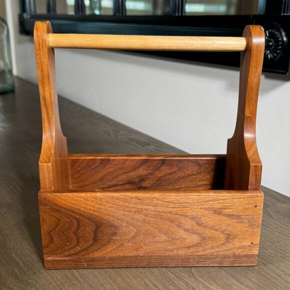 Small Wood Caddy Organizer – Rustic & Versatile Farmhouse Style - Picture 4 of 10